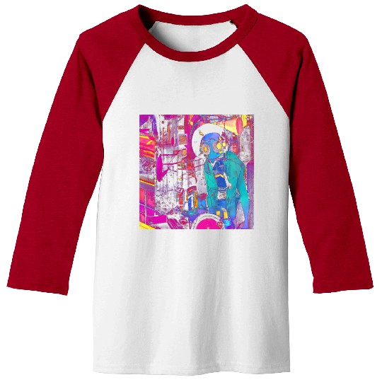 Colorful Abstract Urban Street Art Person with Baseball Tees