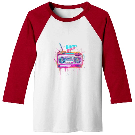 boombox 80s music Baseball Tees