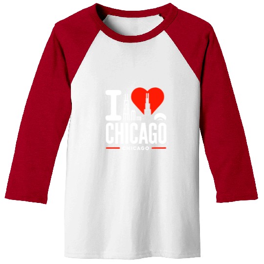 I Love Chicago The Windy City Chi-Town Baseball Tees