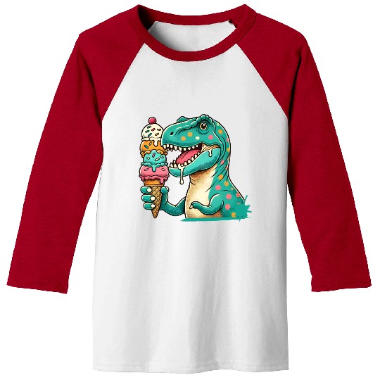 Dino ice cream motif: An adventure for sweet Fans Baseball Tees