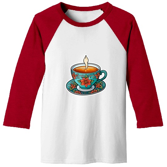 Cup Of Tea Neo Traditional Baseball Tees