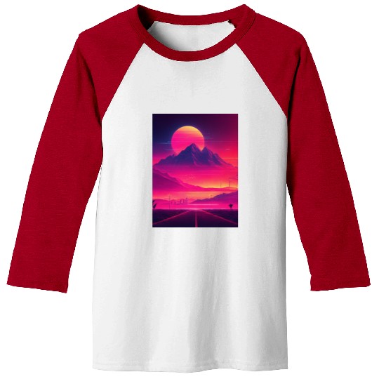 Neon Horizon: A Synthwave Journey Baseball Tees
