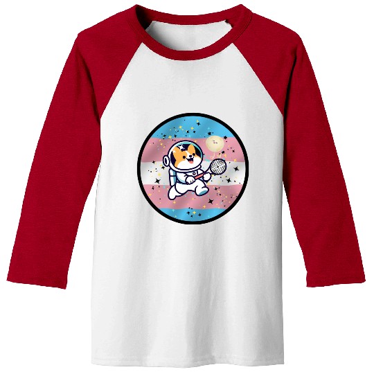 MMA: Meow Space with Trans Flag background Baseball Tees