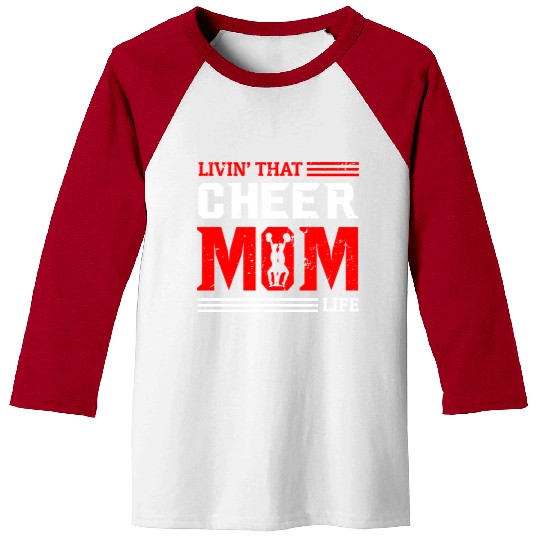 Living Cheer Mom Life Cheerleading Mother's Day Baseball Tees