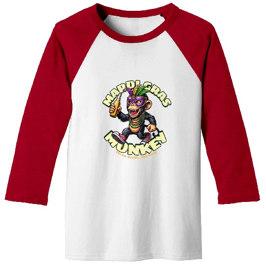 Mardi Gras Monkey Premium Baseball Tees