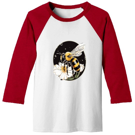 Bumble Bee on a Flower in a Bubble Baseball Tees