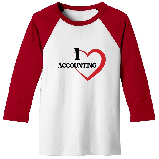 I Love Accounting Heart Design for accountants Baseball Tees
