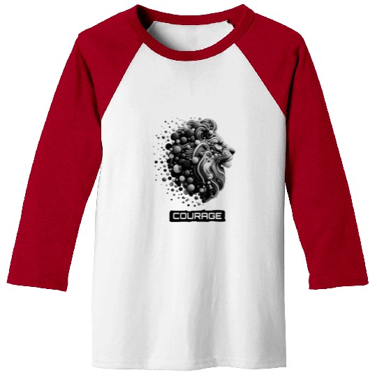 Courageous King: Lion Head Baseball Tees