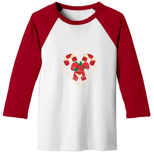 Candy Canes Christmas Baseball Tees - Holiday Christmas