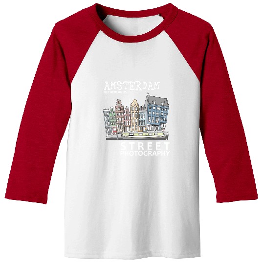 Amsterdam Street Photography Baseball Tees