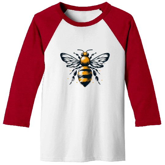 Honey Bee Insect Art 2 Baseball Tees