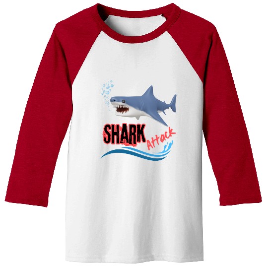 A different unique colorful shark attack design Baseball Tees