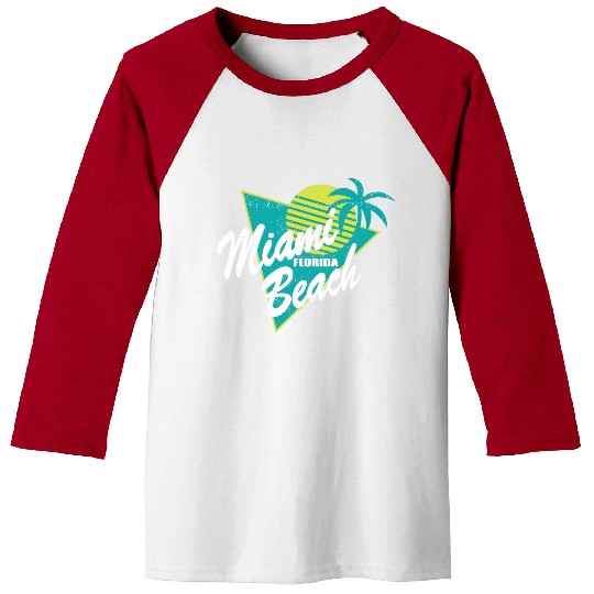 Miami Florida Beach Baseball Tees