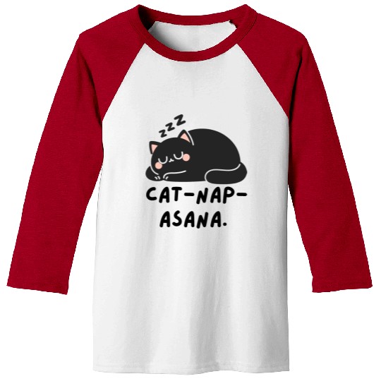 Lazy Cat Cat-Nap-Asana yoga Baseball Tees