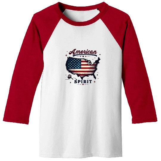 American Spirit Patriotic USA Flag Baseball Tees
