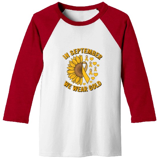 September We Wear Gold Childhood Cancer Awareness Baseball Tees