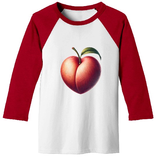 Peach in heart shape: beauty of fruit Baseball Tees