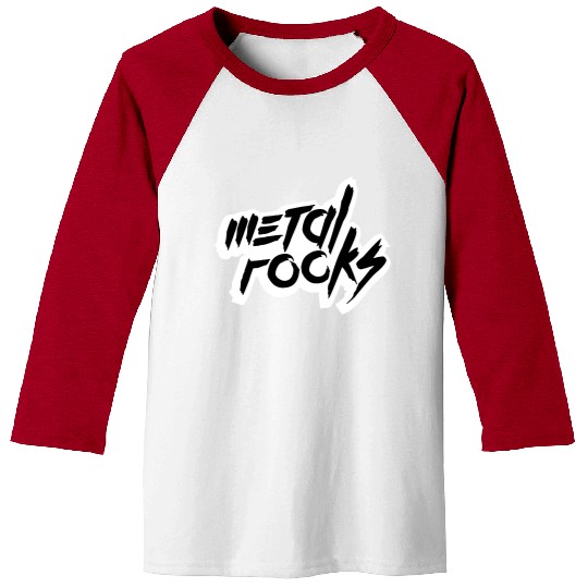 Heavy Metal Rocks Hard Rock Music Text Quote Logo Baseball Tees