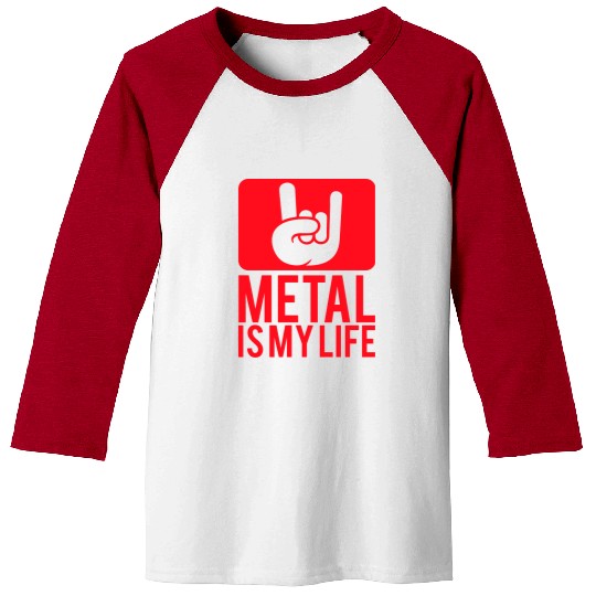 Heavy Metal Is My Life Hard Rock Music Text Quote Baseball Tees