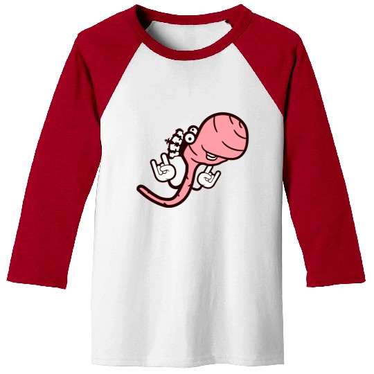 Cute Cool Worm Crown King Party Animal Fun Monster Baseball Tees