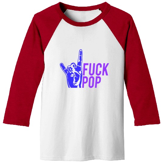 Fuck pop charts music heavy metal fun hand gesture Baseball Tees