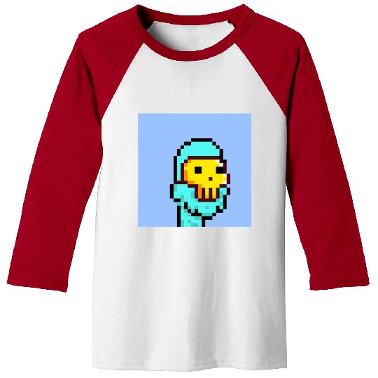 Pixel Alien golden mask Baseball Tees