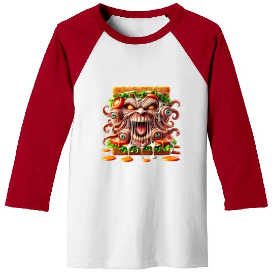 Terrifying Monster Sandwich Baseball Tees