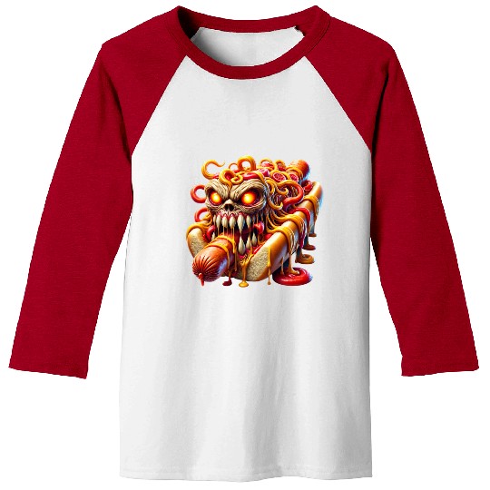 Monster Hot Dog Horror Baseball Tees