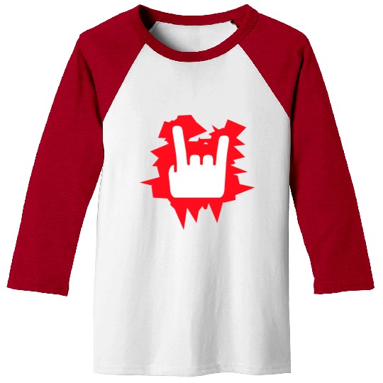 Heavy Metal Fun Hard Rock Music Horns Hand Gesture Baseball Tees