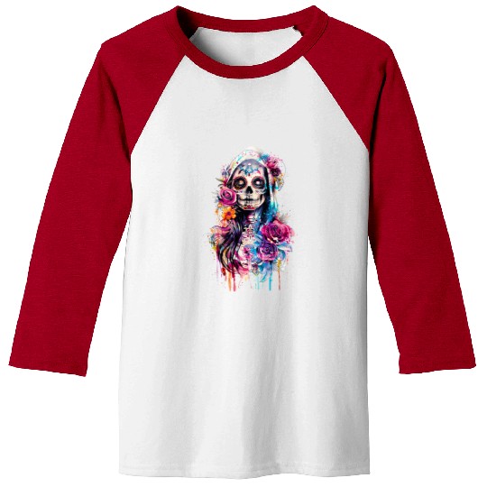 Santa Muerte Saint Mexican Folklore Dead Skull Baseball Tees