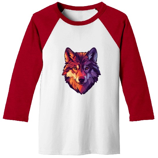Floral Wolf Vintage Flowers Wolf Face for Wolves Baseball Tees