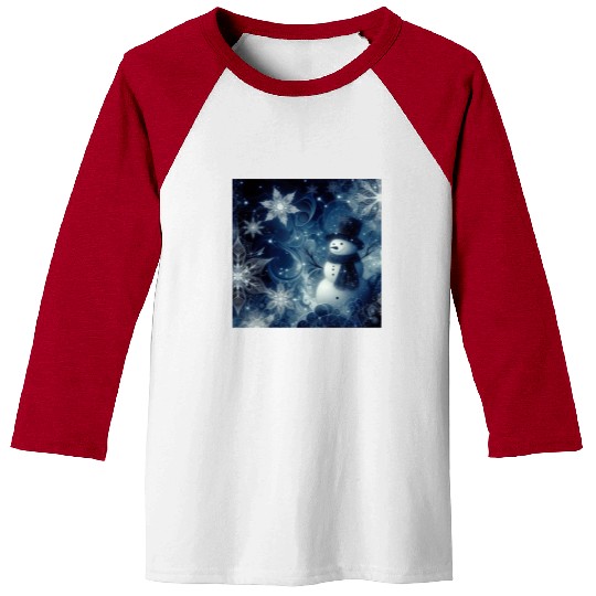 vintage snowman christmas holiday Baseball Tees