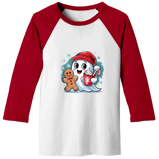 Cute Christmas Ghost Baseball Tees