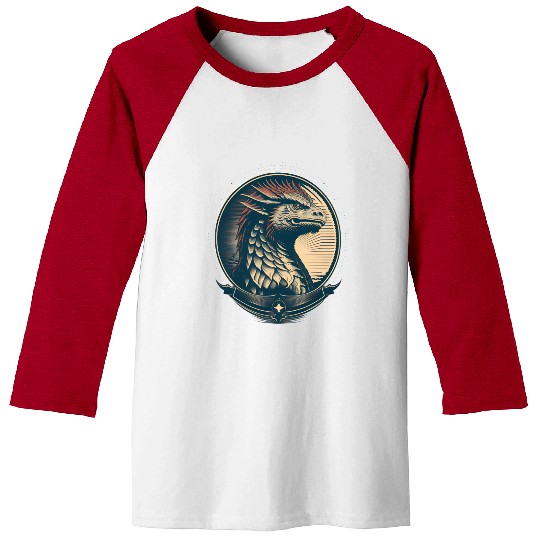 Mystic Dragon Emblem Baseball Tees Design