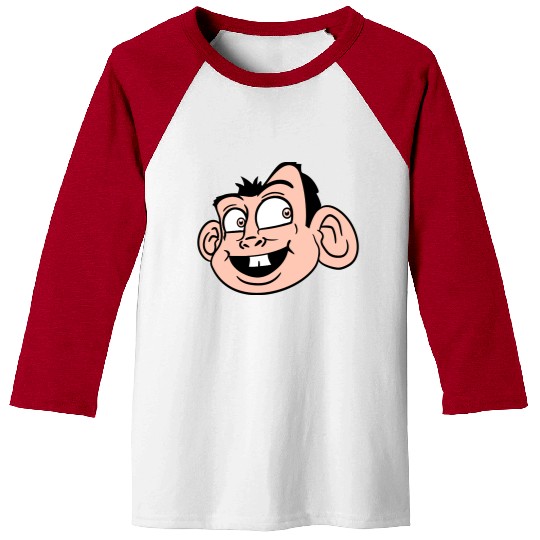 Monkey Face Sweet Cute Little Head Laughs Happy Baseball Tees