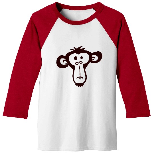 Sad Confused Monkey Head Funny Bored Primate Face Baseball Tees