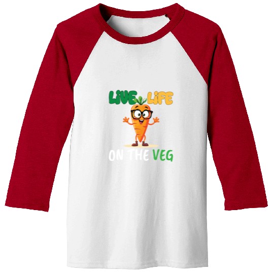 Funny plant based design_ carrot with funny Vegan Baseball Tees