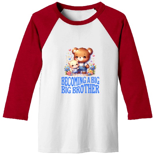 Soon I'll Be A Big Brother Cute Teddy Bears Baseball Tees
