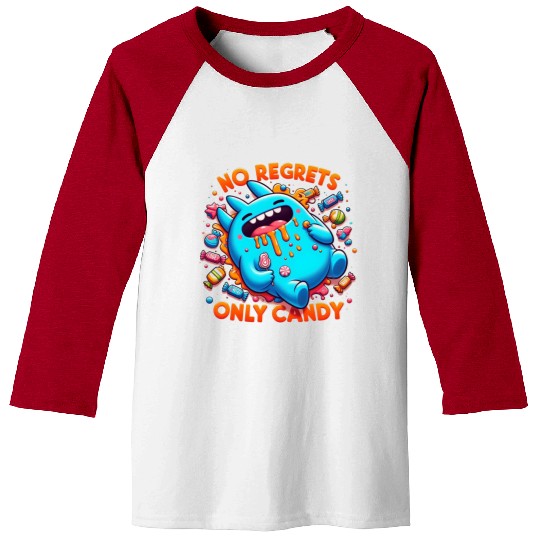 Disneyland Stitch Halloween No Regrets Only Candy Baseball Tees