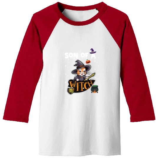 Son of a Witch Halloween Trick Or TreatBoys Wizard Baseball Tees