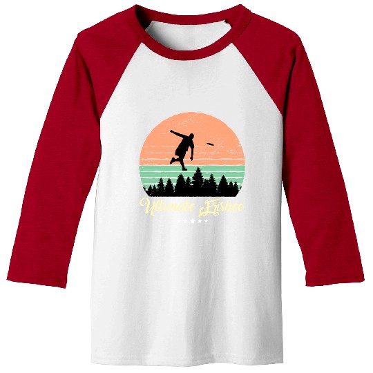 Ultimate Frisbee Vintage Retro Sunset Baseball Tees
