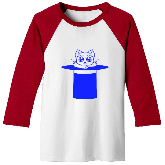 Magical Enchanted Top Hat Cylinder Wizard Cat Sir Baseball Tees