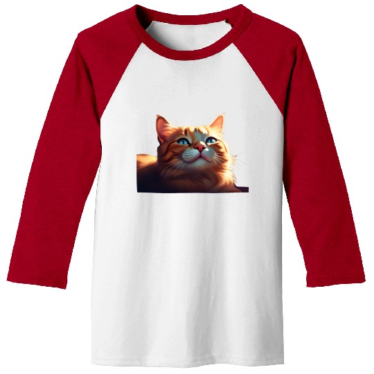 A Cute Orange Cat Baseball Tees