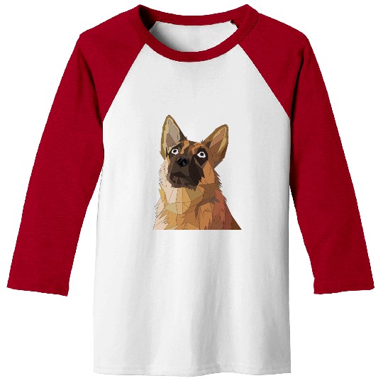 Geometric German Shepherd Dog Art Baseball Tees