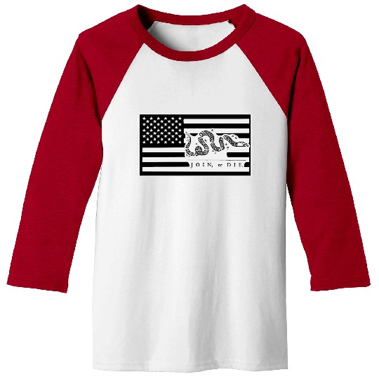 Join Or Die Flag 1776 LIKE US ON FACEBOOK # Baseball Tees