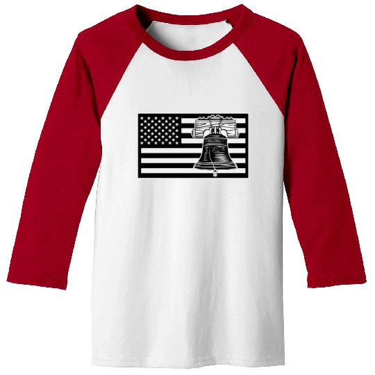 Liberty Bell US Flag LIKE US ON FB #USAPatriotGra Baseball Tees