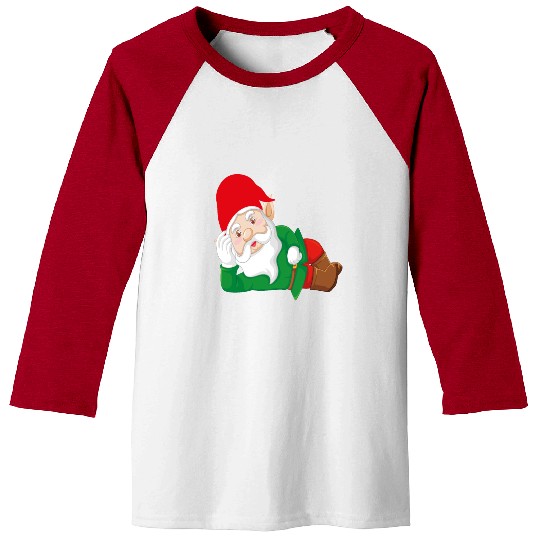 Relaxing Gnome in Red: A Festive Holiday Friend Baseball Tees
