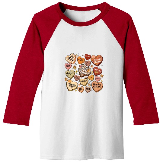 fall candy hearts Baseball Tees
