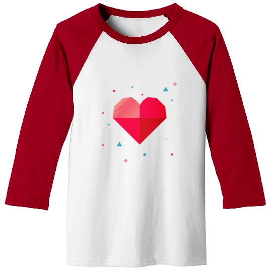 Geometric heart - modern & colorful design Baseball Tees