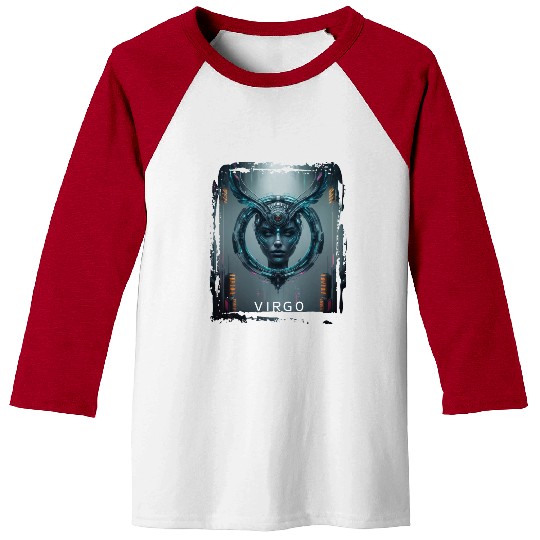 Zodiac sign Virgo in cyberpunk era Future Baseball Tees